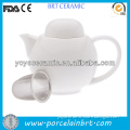 ceramic white wholesale high quality tea pot with strainer